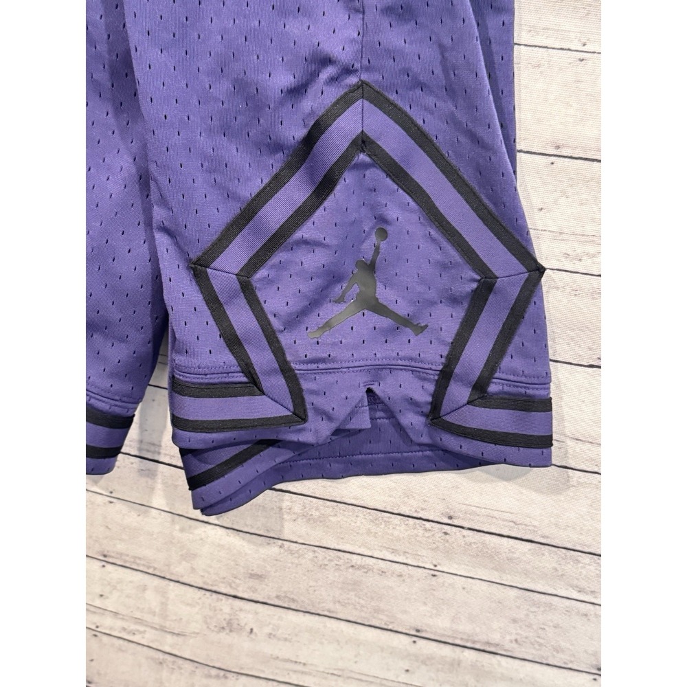 Nike Air Jordan Mens Diamond Basketball Short 2XL Purple Black Casual Lounge Gym - Picture 12 of 16